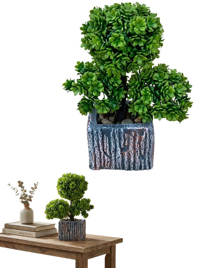 شجرة صناعية للديكور المنزلي بنبات صناعي واقعي داخل أصيص حجر فاخر بتصميم أنيق وعصري – نبات زينة صناعي ثابت في وعاء حجري ثقيل للمنزل والمكتب وغرف المعيشة والاستقبال والمكاتب والشركات والفنادق – ديكور داخلي بدون صيانة أو ري أو ضوء شمس بمظهر طبيعي فاخر وأبعاد 8×9×28 سم ووزن 750 جرام - Image 1